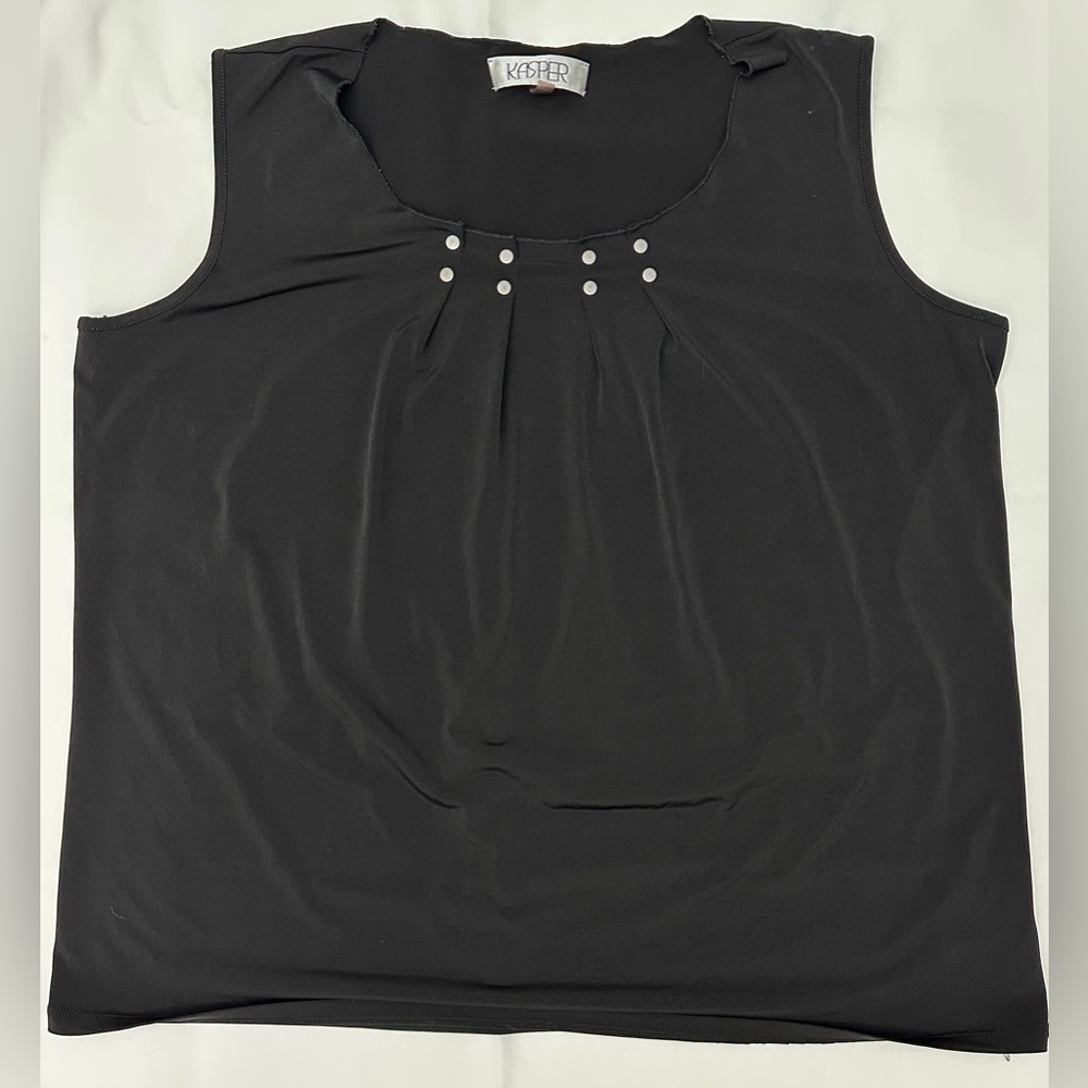Kasper Black Embellished Tank Top